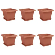 vidaXL Blumentöpfe 6 pcs 33 x 33 x 26 cm Ziegelrot