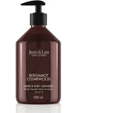 Jean&Len Jean & Len Hand & Body Cleanser Bergamot Cedarwood, für ein duftendes Reinigungserlebnis, Körper- & Handseife in einer hochwertigen Flasche, erfrischend-mediterraner Duft, vegan, 500 ml