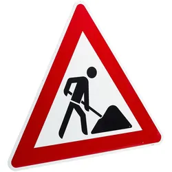 Schild Baustelle, reflektierend