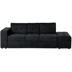 3-Sitzer Schlafsofa schwarz mit Stauraum Ottomane FALSTER