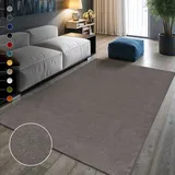 Sanat Kurzflor Teppich Wohnzimmer - Uni Modern Teppiche fürs Schlafzimmer, Arbeitszimmer, Büro, Flur, Kinderzimmer und Küche - Grau, 160 x 230 cm