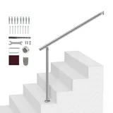 Vevor Handläufe für Außentreppen, 100 cm Terrassengeländer-Set zur Wand- und Bodenmontage, Geländer für Außentreppen mit Installationsset