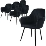 6er Set Stühle Esszimmerstühle Wohnzimmerstühle Küchenstuhl Polsterstuhl Samt