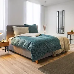 Boxspringbett Jerry ca. 180x200 cm Grau mit Topper