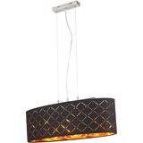 ETC Shop etc-shop Deckenleuchte Lampe Wohnzimmer hängend schwarz gold Wohnzimmer Hängelampe, 3 Flammig, Metall Textil, 3x LED 7W 806Lm 2700K, LxBxH 65x25x140 cm