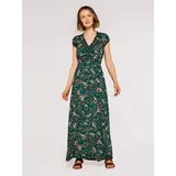 Apricot Maxikleid Blumenmuster Grün L