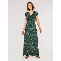 Apricot Maxikleid Blumenmuster Grün L