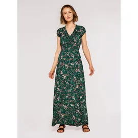 Apricot Maxikleid Blumenmuster Grün L