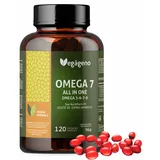 OMEGA 7 ALL IN ONE, Sanddornöl mit Omega 3-6-7-9 und natürlichem Vitamin E. 120 Vegane Flüssigkapseln; Palmitoleinsäure (Omega 7), Nicht-GVO. Glutenfrei. VEGAN. Sea Buckthorn Oil.