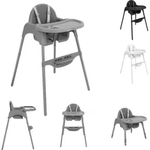 KIKKABOO Hochstuhl 2 in 1 Jammy Kinderstuhl, Fußstütze, Gurt, Bechervertiefung grau - Grey - One Size