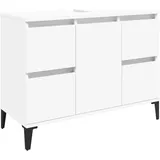vidaXL Waschbeckenunterschrank Weiß 80x33x60 cm Holzwerkstoff
