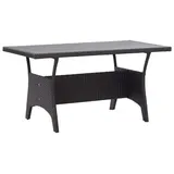 Gartentisch für draußen - Rechteckiger Tisch - Geflochtenes Polyrattan - 120x70x66 cm - Witterungsbeständig - Schwarz