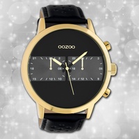 Oozoo Herrenuhr Timepieces C10516 schwarz Lederarmband Quarz Analoguhr UOC10516