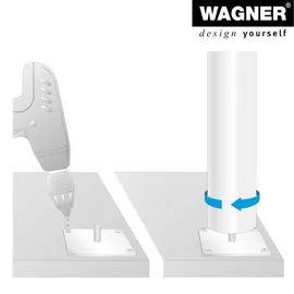 Wagner Möbelbein/Tischbein/Möbelfuß/Systemrohr TENO - 60 mm, individuell mit TENO System und QuickClick kombinierbar, Stahl in Aluminium Eloxaloptik, Tragkraft 50 kg - 12340701