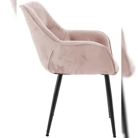 CLP 2er Set Stuhl Tanna Samt I Esszimmerstuhl Mit Armlehne I Gesteppter Polsterstuhl