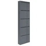 Kaufexpress GmbH Schuhschrank Metall-Schuhregal „Dublin“ mit 4/5 Klappen, Modernem Lochmuster Platzsparender Schuhschrank aus Metall mit moderner Front“ grau