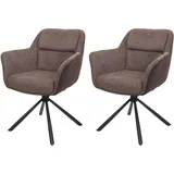 MCW Esszimmerstuhl K33 Kunstleder braun-dunkelbraun 2er Set