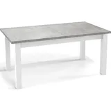 WFL GROUP Moderner Rechteckiger Ausziehbarer Esstisch - Platzsparend - Weiße Holzbeine - 160 bis 240 cm - Hergestellt in EU - 160 x 90 cm - Grau Beton