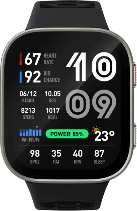 Amazfit Bip Max 50 mm Smartwatch, 2,07 Zoll AMOLED Display, 20 Tage Akkulaufzeit, GPS, 4 GB Speicher, Offline-Karten, Fitness-Tracker, Hybrid-Training, 150+ Sportmodi, HYROX-Modus, 5 ATM für Android, Silber