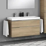 Geberit Xeno2 Doppelwaschtisch, evineo ineo4 Unterschrank B: 120 cm, 2 Auszüge, mit Griff, B: 120 500550011+BE0222OA