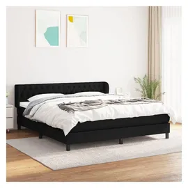 vidaXL Boxspringbett mit Matratze Schwarz 180x200 cm Stoff