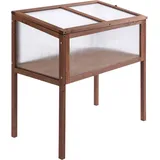 Outsunny Hochbeet aus Holz Frühbeet 90 x 50 x 93 cm für Garten Balkon Terrasse, Kräuterbeet Pflanzkasten