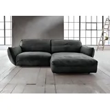 BeType Ecksofa Be Type Be Chilled, Mega Sofa, Bezug: hochwertiges Anilinleder, L-Form, in 2 Breiten mit stylischer und offener Nahtführung schwarz 260 cm x 85 cm x 180 cm