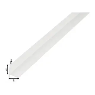 GAH Alberts Winkelprof. gleichsch., ungelocht L1000x B20x H20x S1, 5mm Kunststoff weiß