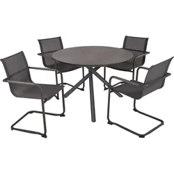 Garten-Essgruppe GARDEN PLEASURE "SOPHIA", grau, Aluminium, Sitzmöbel-Sets