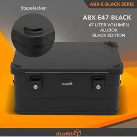 AluBox Alukiste 47 Liter Schwarz 59,5 x 39 x 29 cm