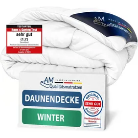 AM Qualitätsmatratzen Premium Winter Daunen Bettdecke 2er Set Made in Germany aus 100% | Daunen 155x220cm