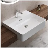 SoGood - doporro® Einbauwashbecken Keramik Waschbecken Handwaschbecken Eckig Waschtisch