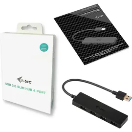 iTEC i-tec USB HUB 4 port USB 3.0 passiv ohne Netzadapter schwarz U3HUB404