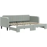 vidaXL Tagesbett Ausziehbar Hellgrau 80x200 cm Samt1884500