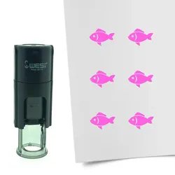 CombiCraft Selbstfärbender Stempel 'Fisch' in der Farbe Pink, Ø10mm