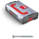TOX L-BOXX Mini Spanplattenschrauben 4,5 + 5 mm Sortiment TX, individuell anpassbar, stapel- & untereinander verklickbar, inklusive Holzschrauben mit TX Antrieb, 260 tlg., 094903208