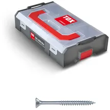 TOX L-BOXX Mini Spanplattenschrauben 4,5 + 5 mm Sortiment TX, individuell anpassbar, stapel- & untereinander verklickbar, inklusive Holzschrauben mit TX Antrieb, 260 tlg., 094903208