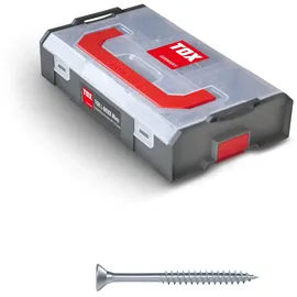 TOX L-BOXX Mini Spanplattenschrauben 4,5 + 5 mm Sortiment TX, individuell anpassbar, stapel- & untereinander verklickbar, inklusive Holzschrauben mit TX Antrieb, 260 tlg., 094903208