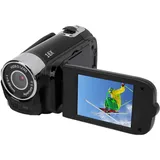 Annadue Videokamera-Camcorder, Full HD 1080P Digitaler Vlogging-Kamerarecorder, 16-facher Digitalzoom, 2,4-Zoll-Bildschirm, Fülllicht, Loop-Videoaufzeichnungs-Camcorder für (Black)