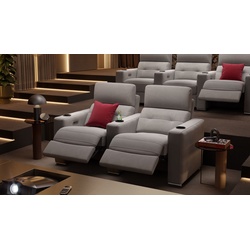 Stoff 2 Sitzer Couch BARI mit Sitztiefenverstellung Relaxsofa - Grau