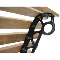 Mendler Gartenbank HWC-F97, Sitzbank Parkbank Holzbank, 2-Sitzer Gusseisen Holz