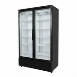 Romux® Glastürkühlschrank MC 750 Liter 2 Türen Belüftet | Professioneller Getränkekühlschrank mit Glastür & LED