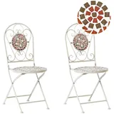 Beliani Gartenstuhl 40 x 44 x 94 cm grau/rot/weiß 2 St.