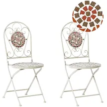 Beliani Gartenstuhl 40 x 44 x 94 cm grau/rot/weiß 2 St.