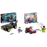 LEGO DC Verfolgungsjagd im Batmobile: Batman vs. Joker Spielzeugauto-Set & Marvel Spider-Mans Auto und Doc Ock Set, Spidey und Seine Super-Freunde