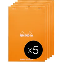 Rhodia 19558C - Packung mit 5 Notizblöcken geheftet dotPad