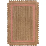 FLAIR RUGS Teppich »Grace«, rechteckig, aus 100% Jute, fußbodenheizungsgeeignet, mit Bordüre 63127057-0 natur/pink 7 mm,