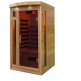 purehaven Infrarotkabine 90x90x190 cm aus Pacific Coast Hemlock-Holz Bluetooth-Soundsystem Timer Lichttherapie in 4 Farben digitale Steuerung