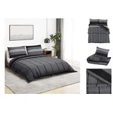 vidaXL Bettwäsche-Set Dunkelgrau 240 x 220 cm
