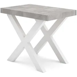 SKRAUT HOME Ausziehtisch 262 x 73 x 90 cm weiß/zementgrau